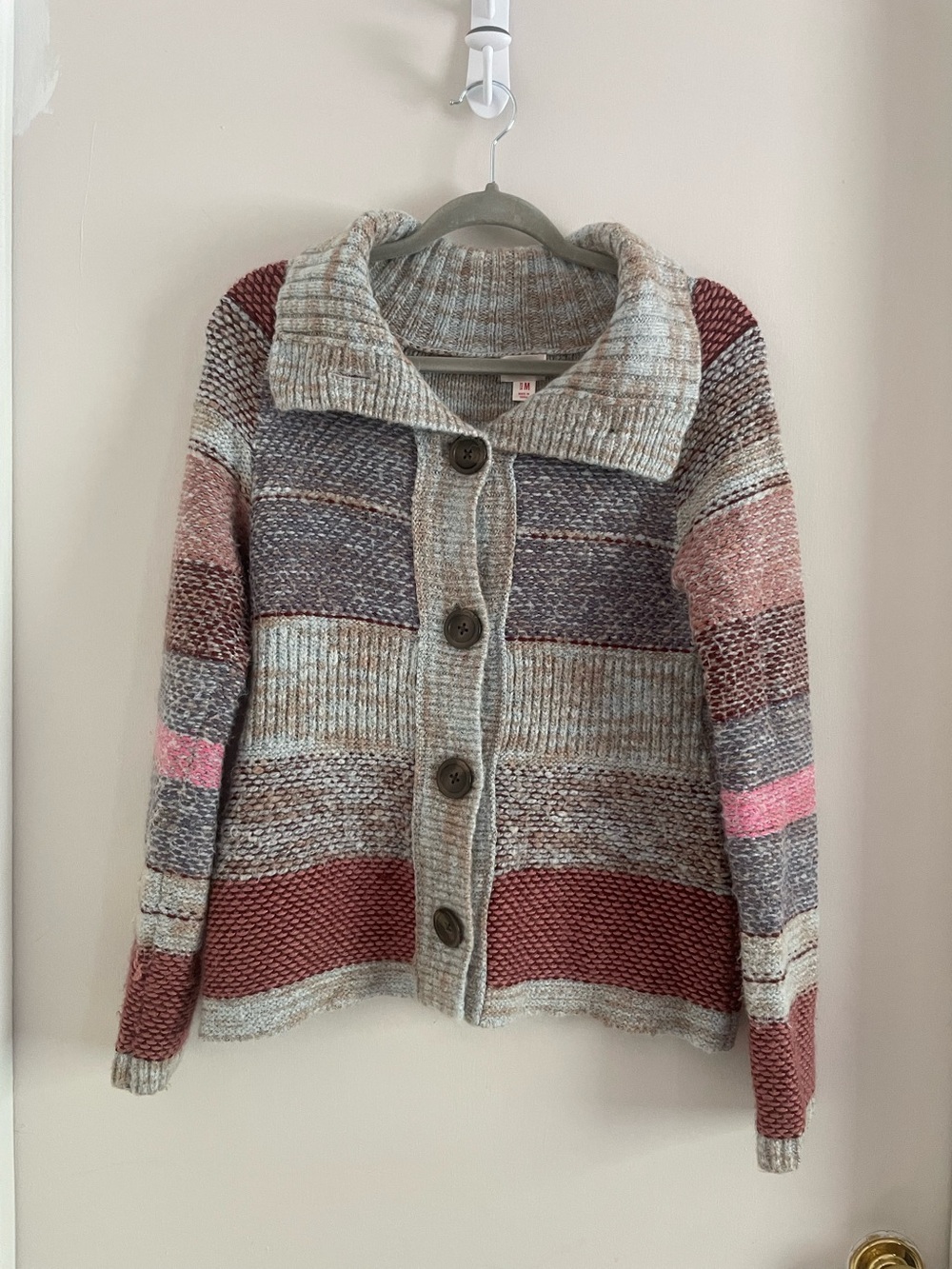 Mossimo Supply Co. Striped Button-Front Cardigan, Size M
